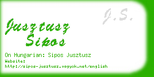 jusztusz sipos business card